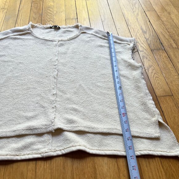 Papermoon Size S Oatmeal Fringed 100% Cotton Sleeveless Shirt - Picture 7 of 12